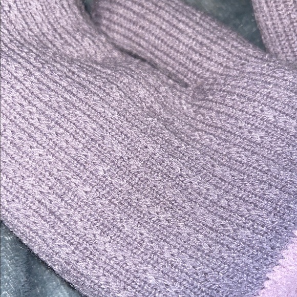 UGG Lavender Knit Mittens with Soft Plush Pink Trim NWT Luxury Gloves - Picture 10 of 11